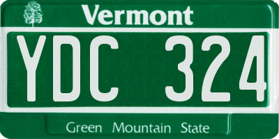 VT license plate YDC324