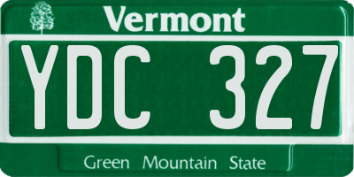 VT license plate YDC327