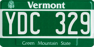 VT license plate YDC329