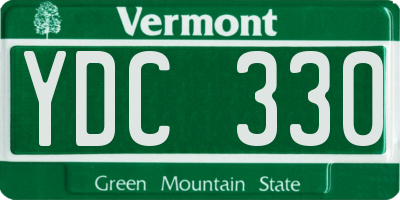 VT license plate YDC330