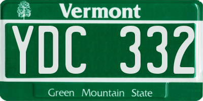 VT license plate YDC332