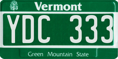 VT license plate YDC333