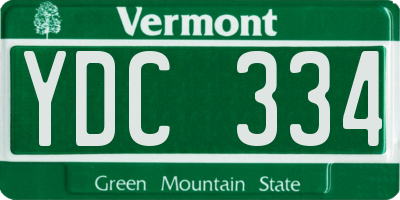VT license plate YDC334