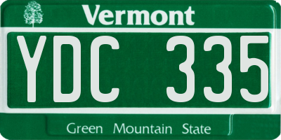 VT license plate YDC335