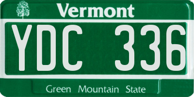 VT license plate YDC336