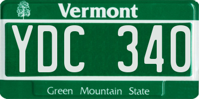 VT license plate YDC340