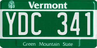 VT license plate YDC341