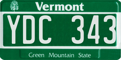 VT license plate YDC343