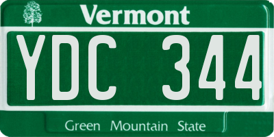 VT license plate YDC344