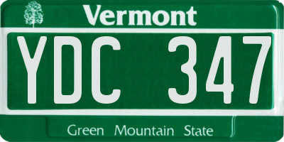 VT license plate YDC347