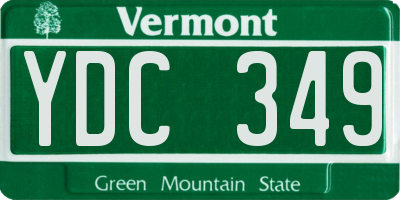 VT license plate YDC349