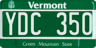 VT license plate YDC350