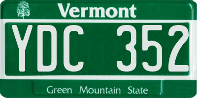 VT license plate YDC352