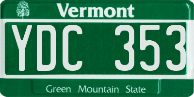 VT license plate YDC353