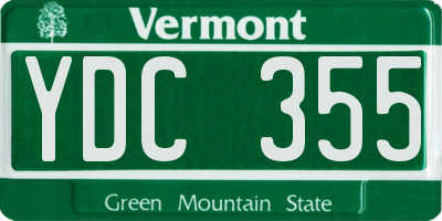VT license plate YDC355