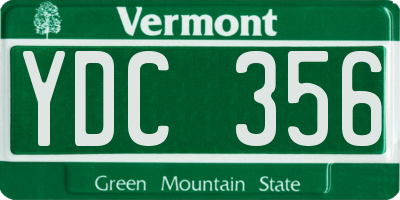 VT license plate YDC356