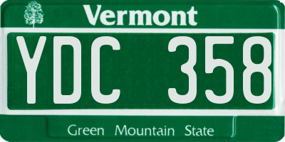VT license plate YDC358