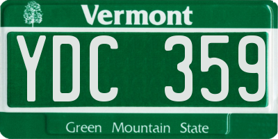 VT license plate YDC359