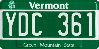 VT license plate YDC361