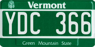 VT license plate YDC366