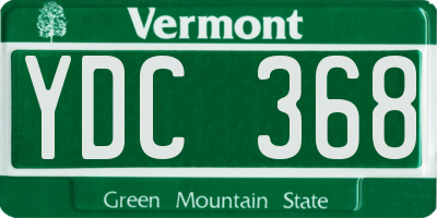 VT license plate YDC368