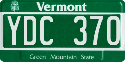 VT license plate YDC370