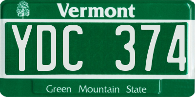 VT license plate YDC374