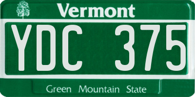 VT license plate YDC375
