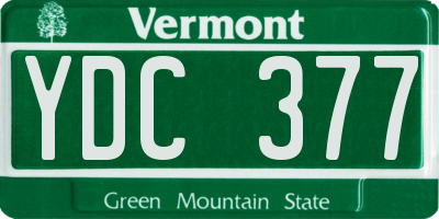 VT license plate YDC377