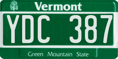 VT license plate YDC387