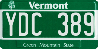 VT license plate YDC389