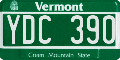 VT license plate YDC390