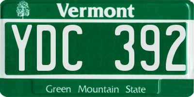 VT license plate YDC392