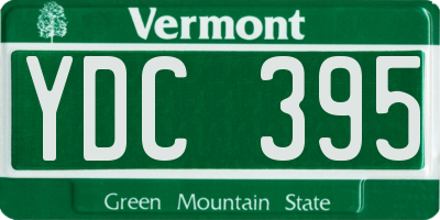 VT license plate YDC395