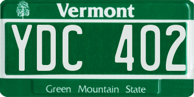 VT license plate YDC402