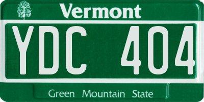VT license plate YDC404