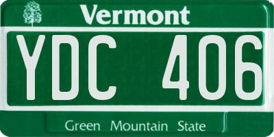 VT license plate YDC406