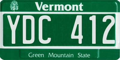 VT license plate YDC412