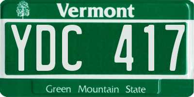 VT license plate YDC417