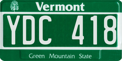 VT license plate YDC418