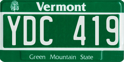 VT license plate YDC419