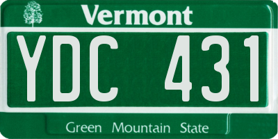VT license plate YDC431