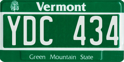 VT license plate YDC434
