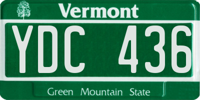 VT license plate YDC436