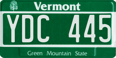 VT license plate YDC445