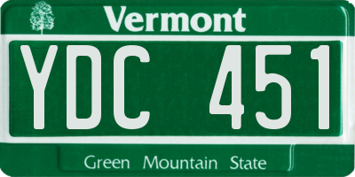 VT license plate YDC451