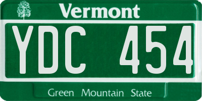 VT license plate YDC454