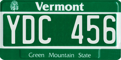 VT license plate YDC456