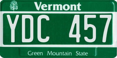 VT license plate YDC457
