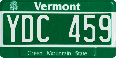 VT license plate YDC459